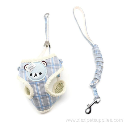 High Quality Cute Plaid Polyester Dog Harness Pet